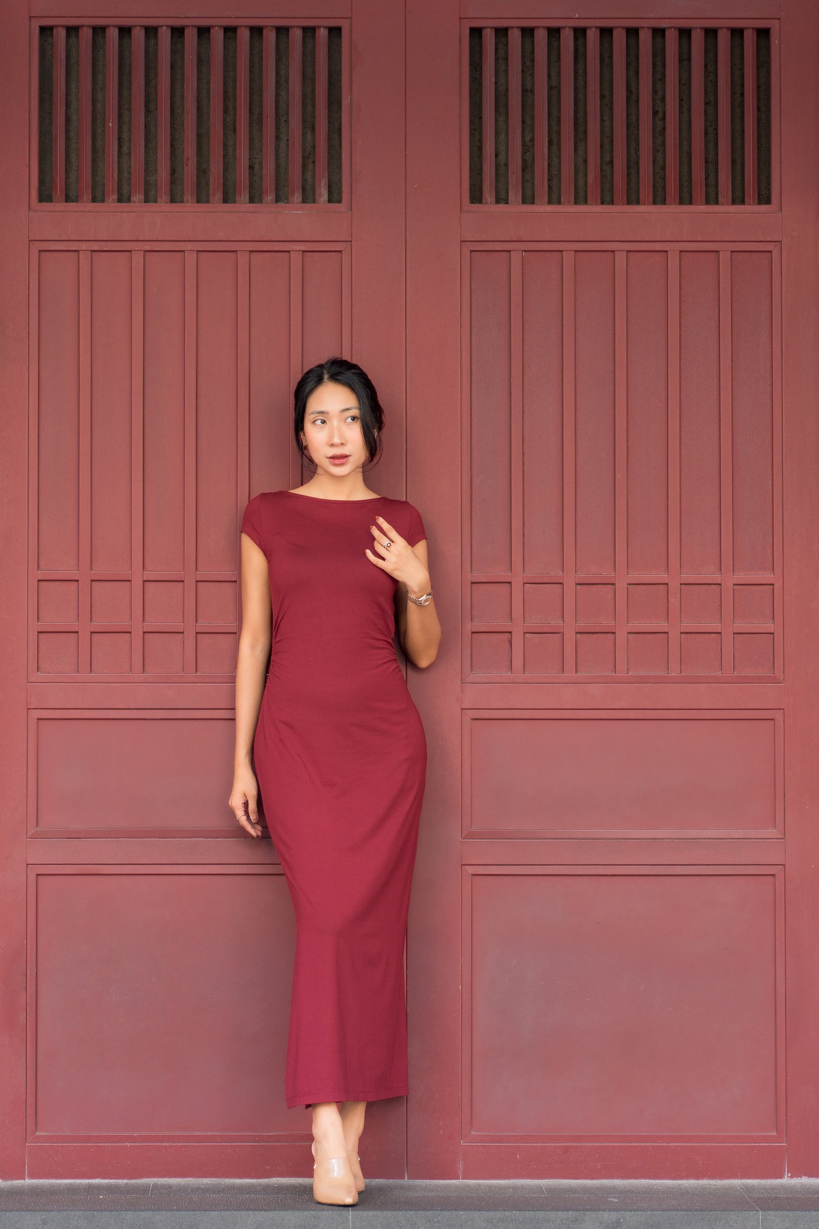 lost without you live in red dress Lina Dress