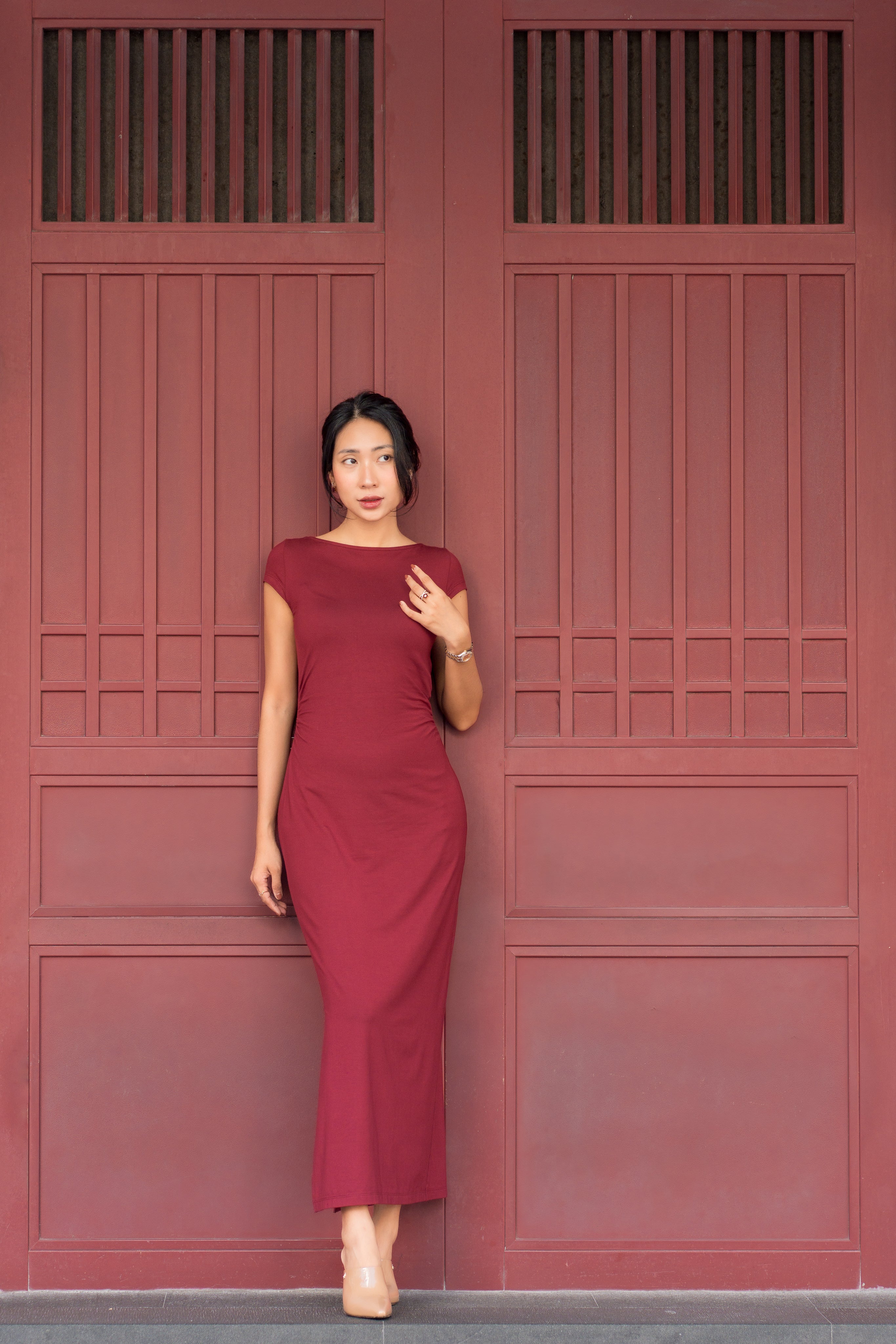 lost without you live in red dress Lina Dress