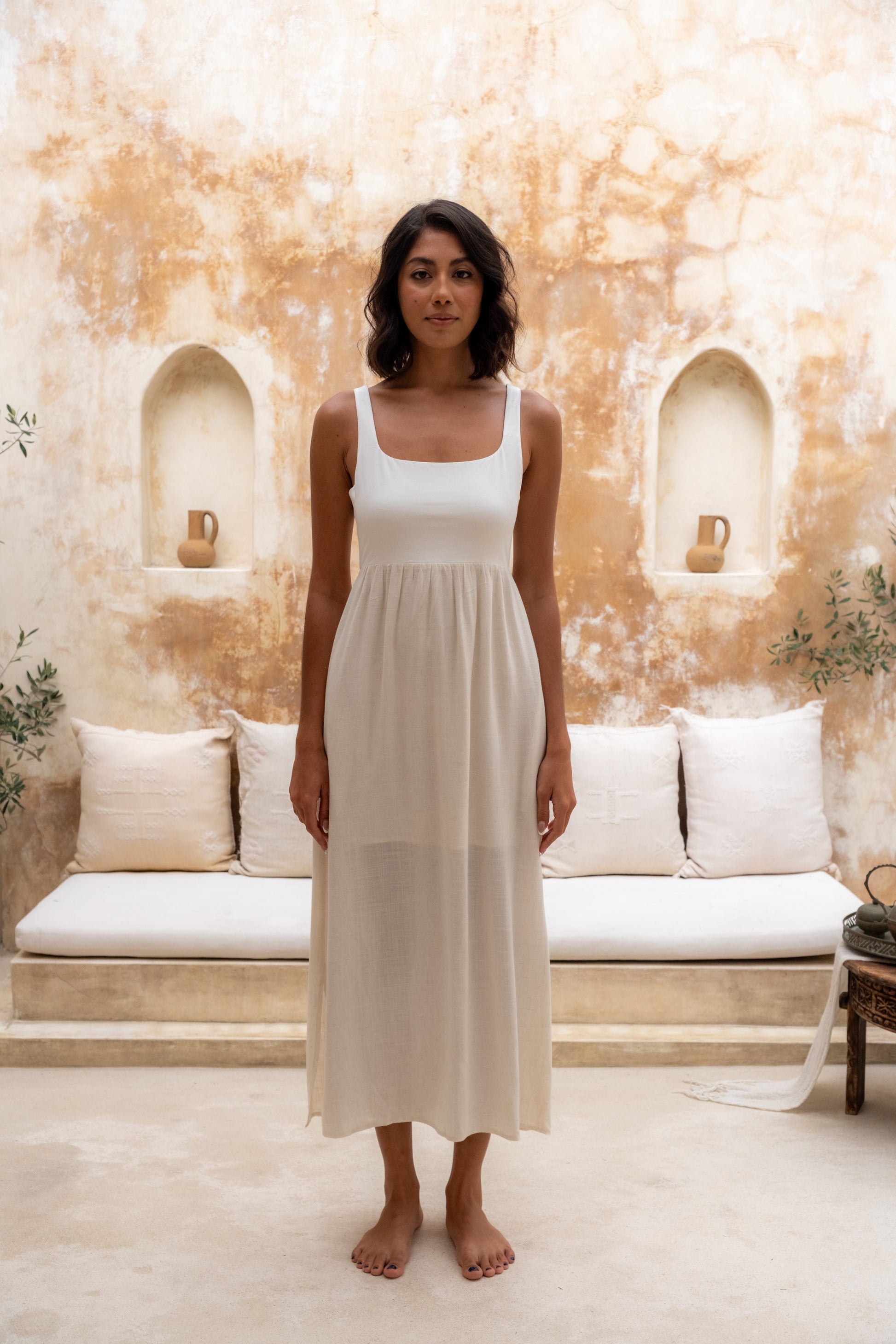 Chloe Dress White/ Off White Lost & Fray Chloe Dress White/ Off White Lost & Fray