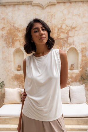 Elaine Tank Rice White