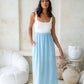 Chloe Dress White / Sky Blue