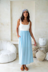 Chloe Dress White / Sky Blue