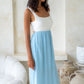 Chloe Dress White / Sky Blue