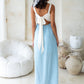 Chloe Dress White / Sky Blue