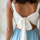 Chloe Dress White / Sky Blue