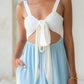 Chloe Dress White / Sky Blue
