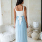 Chloe Dress White / Sky Blue