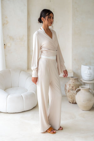 Indah Trousers - Cloud White (Knit)