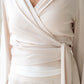 Shiloh Wrap Sweater - Cloud White Knit