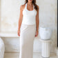 Hailey (Padded) Halter Top - Rice White