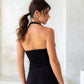Hailey (Padded) Halter Top - Black