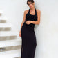 Hailey (Padded) Halter Top - Black