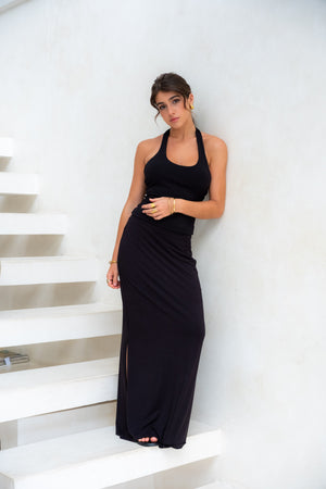 Hailey (Padded) Halter Top - Black