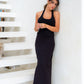 Hailey (Padded) Halter Top - Black