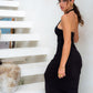 Hailey (Padded) Halter Top - Black